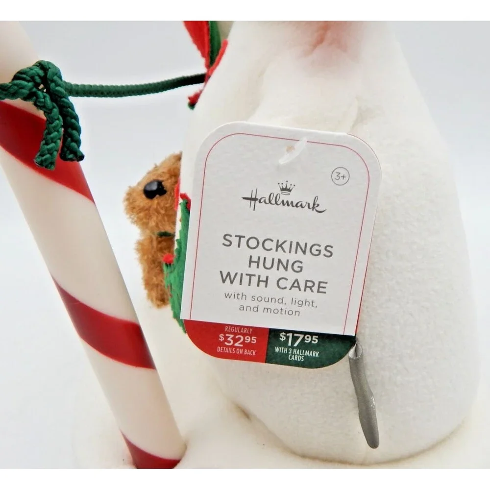 Hallmark 2017 Jingle Pals Stockings Hung With Care Plush Animated Snowman w Tags